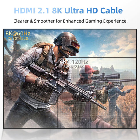 8K 6.6FT 2.1 8K@60Hz 4K@120Hz, 3D PS4/PS5 Diyanisly Hdmi Cable Ultra, High Speed HDMI Cable, Support ARC, Ethernet