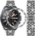 Bands Compatible with Samsung Galaxy Watch 3 (45mm), 22mm Full Rhinestone Diamond Stainless Metal Strap for Women Men