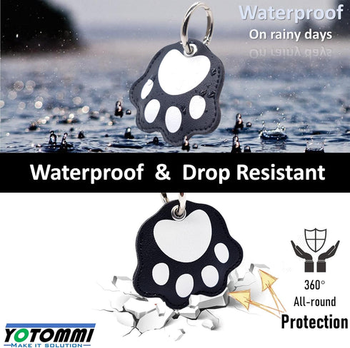 2 Pack Leather Case with Key Ring for Tile Mate 2022, Galaxy SmartTag, eufy Finder - Slim Holder for Dog Collar, Cat
