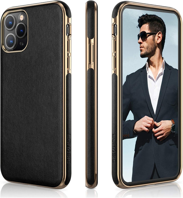 LOHASIC Luxury Leather iPhone 11 Pro Max Case – Slim Soft Cover, Anti-Slip Grip, Protective Case for Men & Women