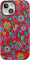 Casely iPhone 15 Plus Case, Painted Flowers, Frida Kahlo Floral Girly Design, Bold Case, MagSafe Compatible