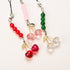 ZIZYLLE 3 Pack Cherry Phone Charm Strap Beaded Phone Chain in Red, Pink and Green, Aesthetic Cute Cellphone Accessories