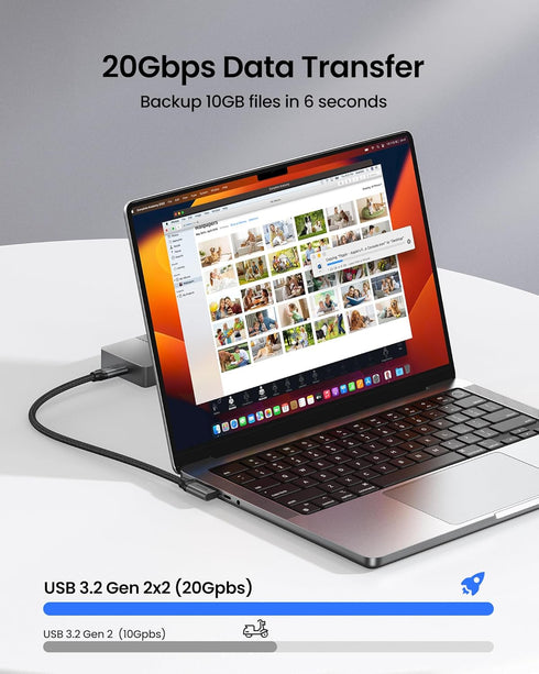 5FT, 8K@30Hz 5K/4K@60Hz 20Gbps 90 3.2 2x2 240W 17, Silkland USB C Monitor Cable Right Angle Display, Data Transfer