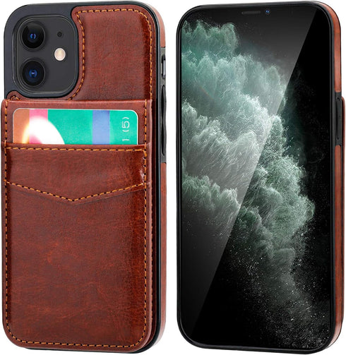 KIHUWEY iPhone 12 Mini Case Wallet, Premium Leather with Credit Card Holder, Magnetic Clasp, Heavy Duty Cover