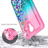 NZND Case for Cricket Icon 2 (2020) U325AC, Glitter Liquid Floating Waterfall Phone Case with Tempered Glass Protector