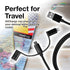 BoxWave MP3 (2.4 3-in-1 Cable Compatible with Safuciiv Player in) - AllCharge Cable - Jet Black
