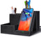 TopMade Fast Wireless Charger with Desk Organizer, Multifunctional Desktop Storage with 3 Compartments and Phone Stand