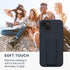 kwmobile 13 Case Compatible with Apple iPhone - Case with Hand Strap and Stand Soft TPU Silicone Coating - Blueberry