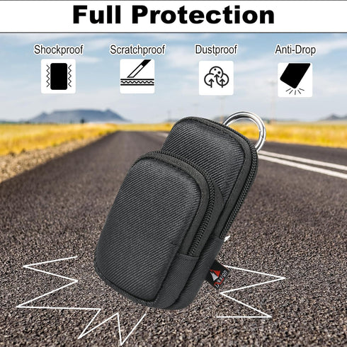 TXEsign MP3 MP3 Player Case for AiMoonsa Player with Accessory Pocket, Travel Carrying Case Dual Zipper Belt Storage