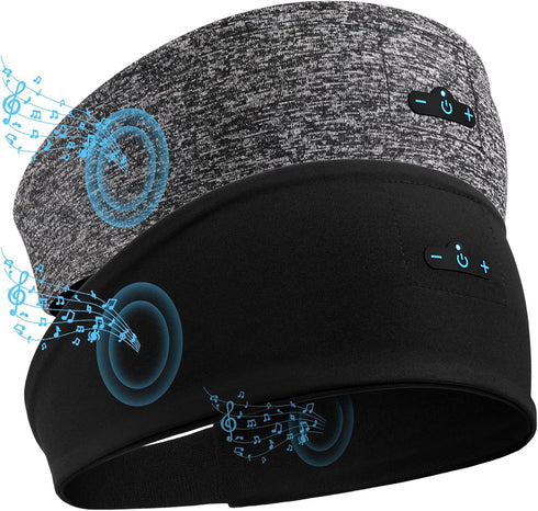 Sleep Headphones Bluetooth Headband for Side Sleeper 2-Pack, 17H Playtime, Wireless Headband