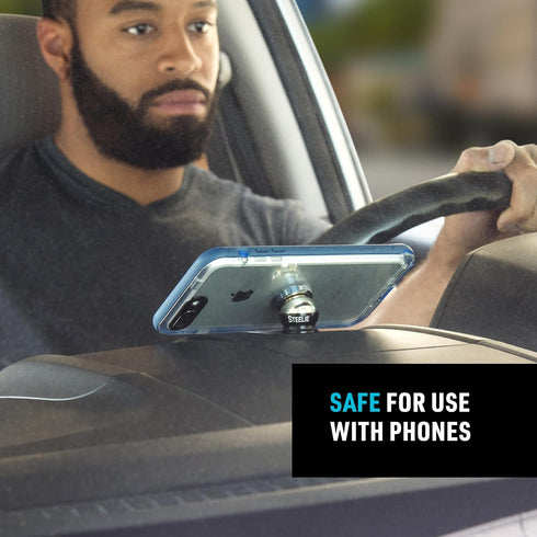 Nite Ize Steelie Magnetic Phone Socket Plus, Dashboard Phone Mount Socket with Strong Magnet - Grey