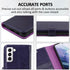 MONASAY Flip Folio Leather Wallet Case for Galaxy S22 5G, Purple, with Screen Protector & RFID Blocking, Credit Card