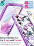 LeYi Dual Layer Exquisite Cute Flower Floral Pattern Full Body Protective Rugged Shockproof Case for Samsung Galaxy