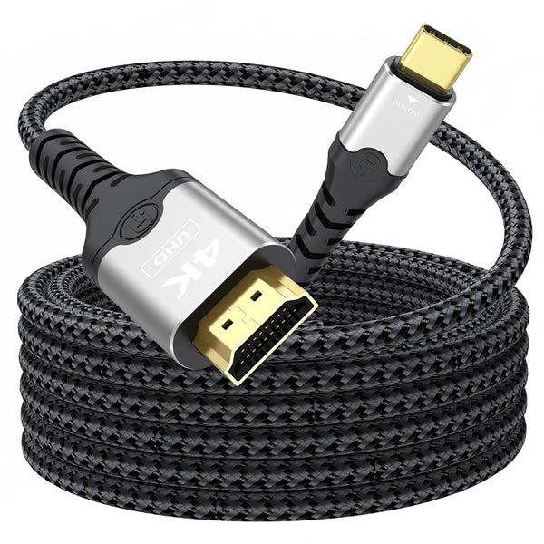 USB C to HDMI Cable 15 ft Long, 4K@30Hz 1080P@120Hz One-Direction Type