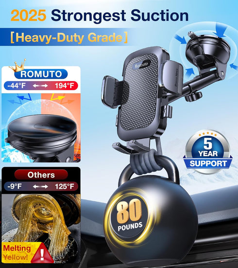 Romuto Phone Holders for Your Car Phone Holder MountSuper SuctionCell Phone Mount for Car Accessories for Women Men