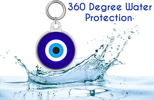 Impressed Protective Full Cover AirTag Case for Women, Lightweight Evil Eye Design with Keychain for Apple AirTag