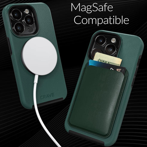 Crave Dual Guard iPhone 15 Pro Case - Forest Green, Shockproof Dual Layer, MagSafe Compatible for Apple iPhone 15 Pro