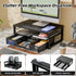 2-Tier Simple Trending Computer Monitor Stand Riser with Drawer, Desk Organizer for Home Office, Black