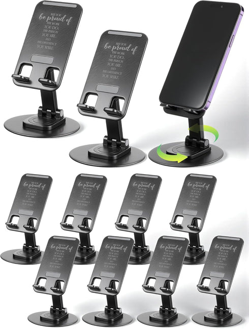 Saysurey 10 Pcs Employee Appreciation Gifts Bulk 360 Rotating Phone Stand for Desk,