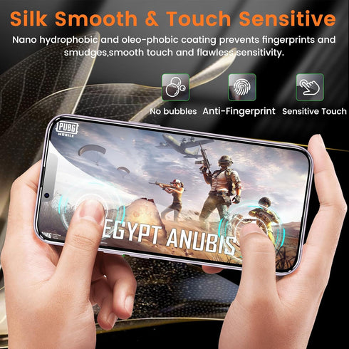 iPhone 14 Plus 6.7-Inch Privacy Screen Protector 3+3 Pack, Anti-Spy Tempered Glass, 9H Hardness, Bubble-Free, Case