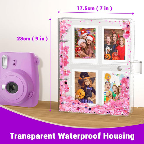 Kids Photo Album for Instax Mini, Photo Album for Polaroid, Applicable to Fujifilm Instax Mini 11 12 40 KODAK Mini Photo, Gift for 4 5 6 7 8 9 10 Year Old Girls (200 photos) by Aocii