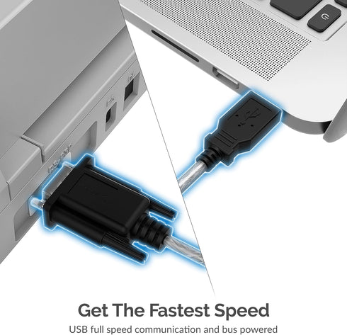 SABRENT 6-FT USB to RS-232 DB9 Serial 9 Pin Adapter (Prolific PL2303) (SBT-USC6K)