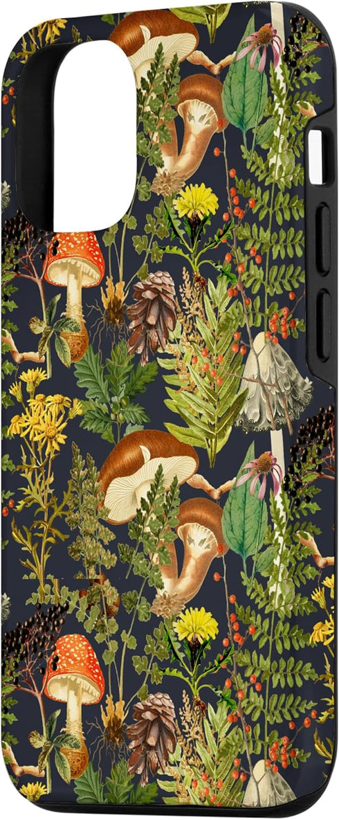 iPhone 12/12 Pro Case - Mushroom Woodland Scene with Elderberries Fungi Nature Shrooms