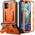 FNTCASE iPhone 12 Pro Case: Rugged Military Grade Drop Proof Cover with Kickstand, Matte Textured TPU, 6.1" - Orange