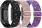 Nigaee 3 Pack Elastic Nylon & Lace Silicone Bands for Fitbit Charge 5/Charge 6, Adjustable Replacement Straps