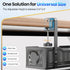 Under Desk Cable Management Tray, No Drill Cable Management Box with Clamp for Desk Wire Management - Black