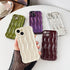 Caseative iPhone 14 Case, Water Ripple Pattern Curly Wave Frame Soft Cover - Red
