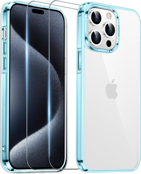 Temdan iPhone 15 Pro Max Case, Clear, Non-Yellowing, Military-Grade Drop Protection, Slim Thin Shockproof Cover