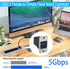 QIANRENON 5Gbps USB3.0 Rectangular Metal Panel Adapter, USB3.0 Female to Female Panel Mount Connector