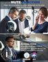 Bluetooth Headset V5.1 with Battery Display Charging Case, Noise Canceling Mic for Driving, Office, Business