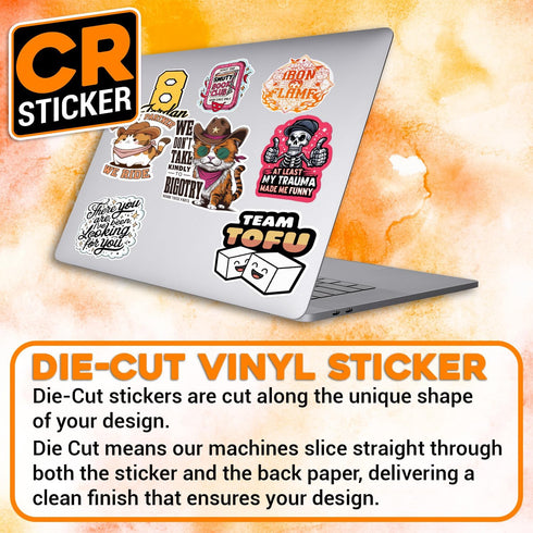 CRSTICKER V3 Team Tofu Vegan Sticker Waterproof Vinyl Decal for Water Bottles Tumbler Laptop Car Kindle - Gift for Kid