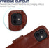 Arae Wallet Flip Cover Case with Card Holder for iPhone 12/12 Pro (6.1"), Brown