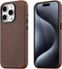 maogoam Genuine Crazy Horse Leather Case for iPhone 15 Pro Max, Dark Brown, Indiana-Jones Style, Compatible with MagSafe