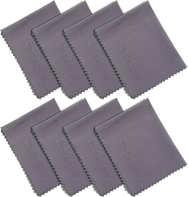 Wisdompro 8-Pack Microfiber Cleaning Cloth for Camera Lens, Glasses, and Electronics - Grey