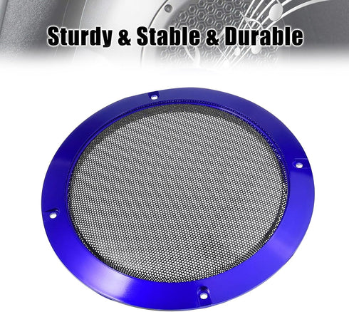 Unifizz Car Audio Speaker Cover (2pcs, 6.5'' Blue Mesh) Subwoofer Grill Horn Glossy Guard Protector