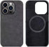 Alcantara Apple iPhone 13 Series Phone Case - Handmade Half Wrap Suede Fabric, Wireless Charging Compatible