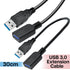 6 Pack 1 3.0 3.0 SaiTech IT Short Length Feet USB Extension Cable, USB A Male to Female Extender - Black