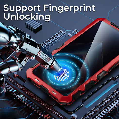 Samsung Galaxy S24 Ultra Case Heavy Duty Metal Aluminium Bumper with Built in Screen Protector, Military Grade Rubber
