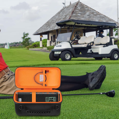 BOVKE Carrying Case for Bushnell Wingman View Golf GPS Speaker with Shoulder Strap and Extra Pocket