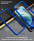 Poetic Spartan iPhone 12/iPhone 12 Pro Case, Full-Body Rugged Dual-Layer Shockproof Cover with Kickstand, Metallic Blue