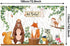 Woodland Baby Shower Backdrop, 3.6 x 6 ft Jungle Animals Birthday Party Decorations for Safari Baby Shower