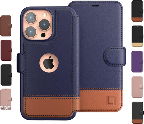 iPhone 13 Pro Max Wallet Case with Card Holder, Slim Durable Faux Leather Flip Cell Phone Case - Desert Sky