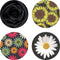 Multi-Function Cell Phone Stand, Sunflower Modern Grey Florals White Daisy Expanding Grip for Smartphones and Tablets
