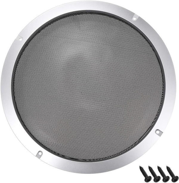 uxcell 10" Speaker Grill Mesh Decorative Circle, Woofer Guard Protector Cover, Silver