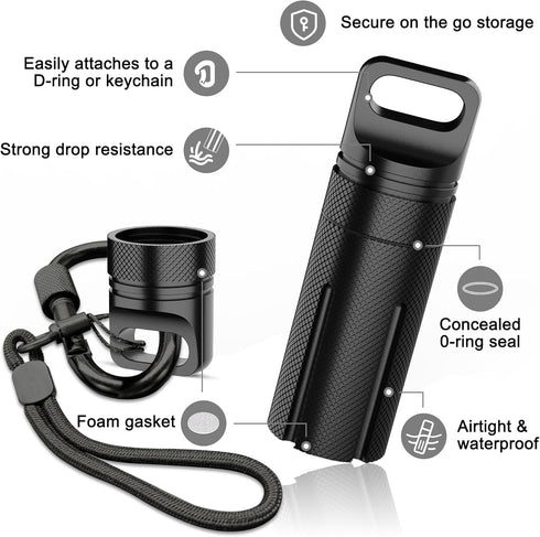 Aluminum Alloy Carrying Case for Ledger Nano X/S Plus, Waterproof & Shockproof USB Storage for Cryptocurrency (Black)
