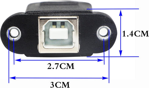 zdyCGTime Panel Mount USB 2.0 B Cable USB B Female to 5 Pin Female Dupont Motherboard USB Header Cable (30cm/12inch)
